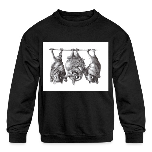 Vampire Owl with Bats - Kids' Crewneck Sweatshirt