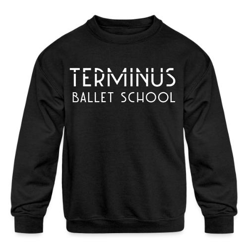 School Logo (white text) - Kids' Crewneck Sweatshirt