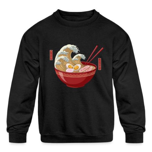 The Great Wave of Ramen - Kids' Crewneck Sweatshirt
