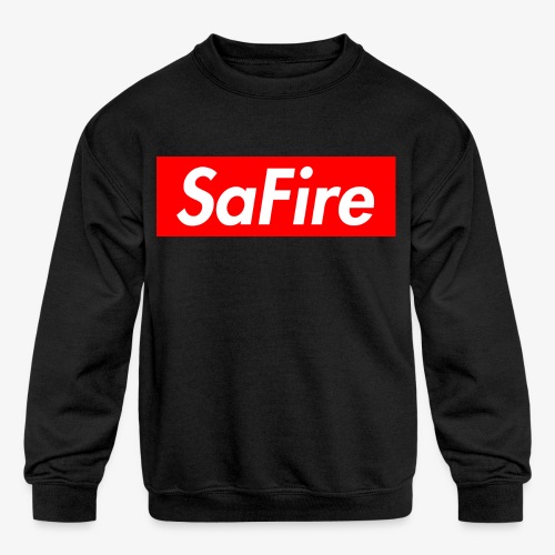 SaFire box logo tee - Kids' Crewneck Sweatshirt