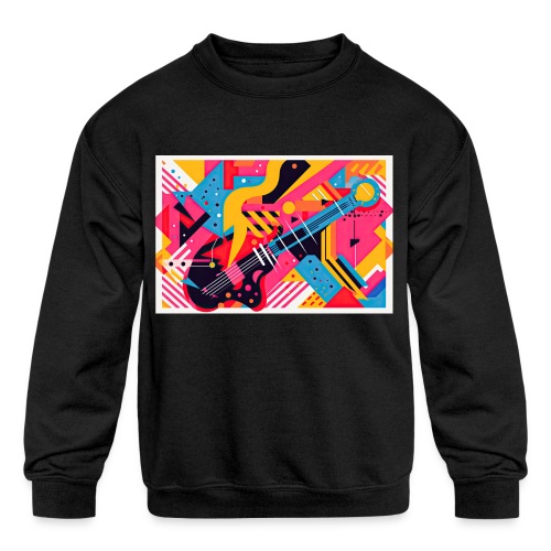 Memphis Design Rockabilly Abstract - Kids' Crewneck Sweatshirt