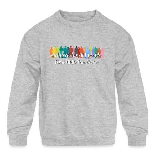 a church for all people - with colorful graphic - Kids' Crewneck Sweatshirt