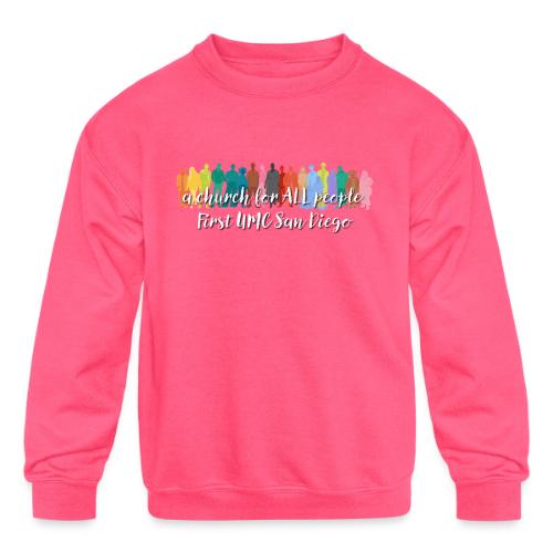 a church for all people - with colorful graphic - Kids' Crewneck Sweatshirt