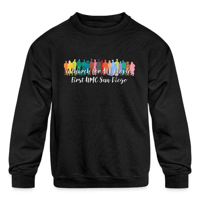 a church for all people - with colorful graphic