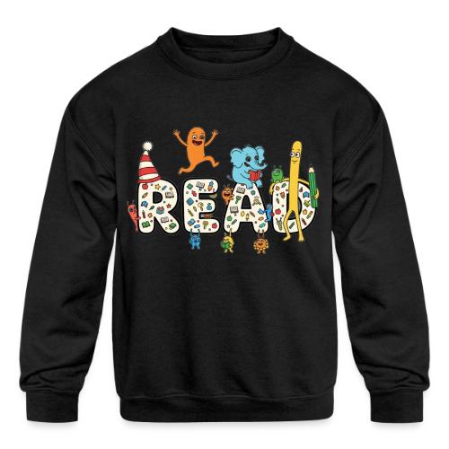 Whimsical READ Kids Cartoon - Kids' Crewneck Sweatshirt