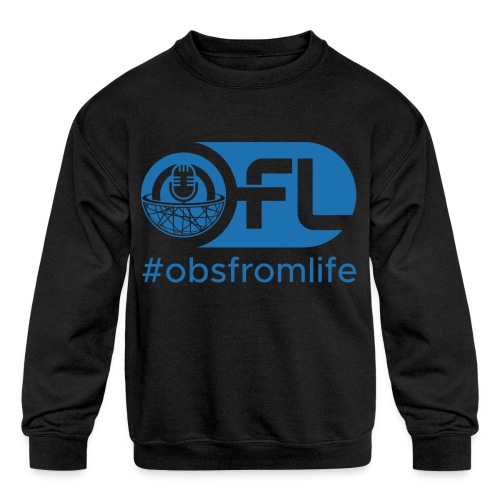 Observations from Life Logo with Hashtag - Kids' Crewneck Sweatshirt