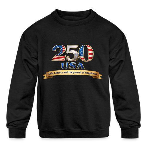 250 USA Liberty Banner - Kids' Crewneck Sweatshirt