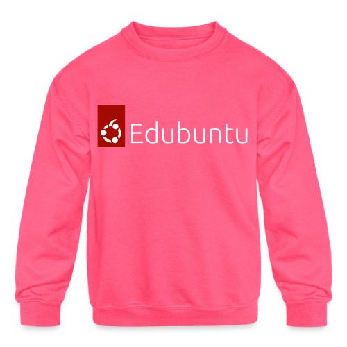 Edubuntu Logo 2023 - White - Kids' Crewneck Sweatshirt