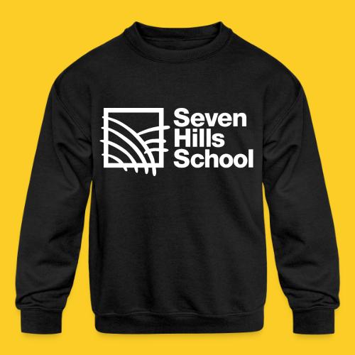 7HS logo white 2 - Kids' Crewneck Sweatshirt