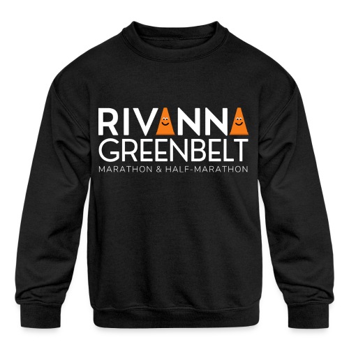 RIVANNA GREENBELT (all white text) - Kids' Crewneck Sweatshirt
