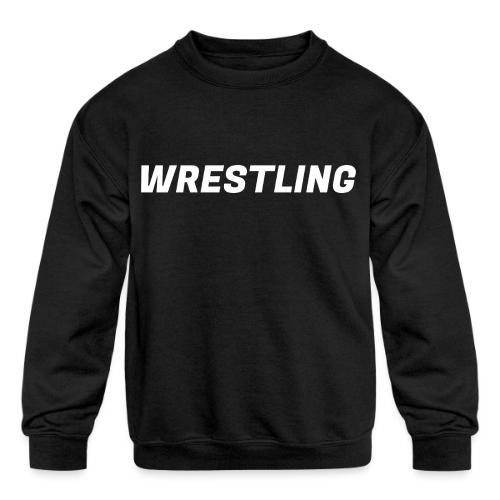WRESTLING - Heavy Type / White - Kids' Crewneck Sweatshirt