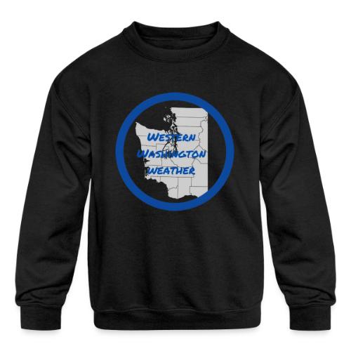 Western Washington Weather Logo - Kids' Crewneck Sweatshirt