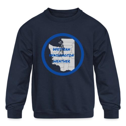 Western Washington Weather Logo - Kids' Crewneck Sweatshirt