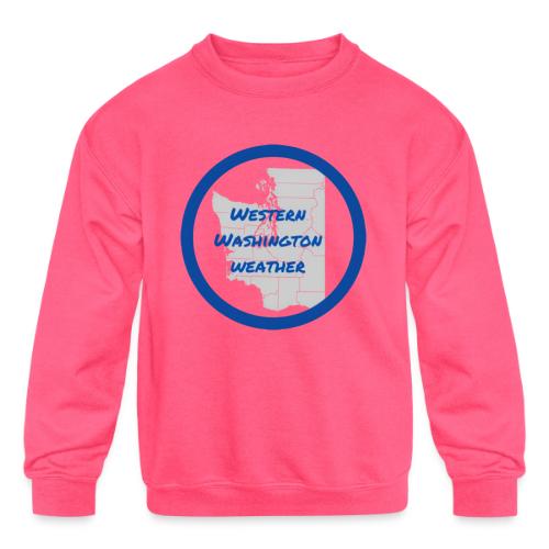 Western Washington Weather Logo - Kids' Crewneck Sweatshirt