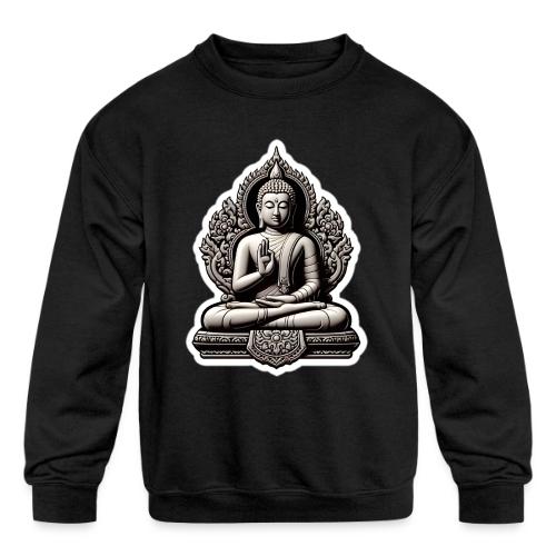 The Buddha Displaying Hand Mudra - Kids' Crewneck Sweatshirt