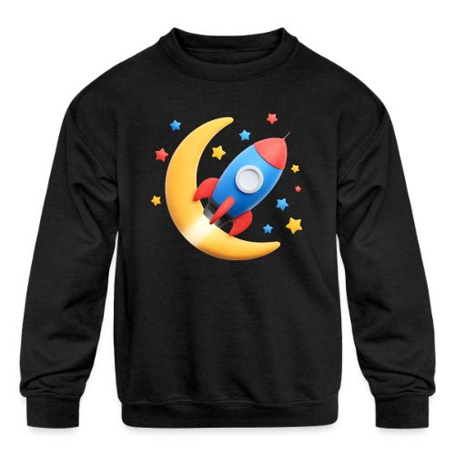 Rocket to the Crescent Moon - Kids' Crewneck Sweatshirt