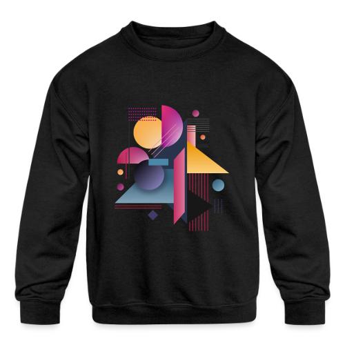Color Pulse Geometry - Kids' Crewneck Sweatshirt