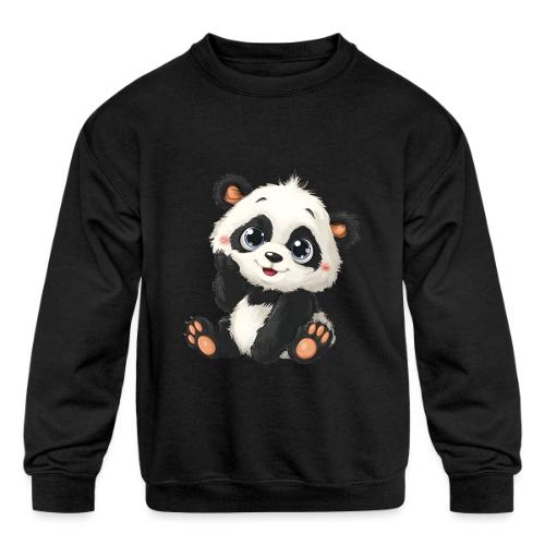 Blushing Baby Panda - Kids' Crewneck Sweatshirt