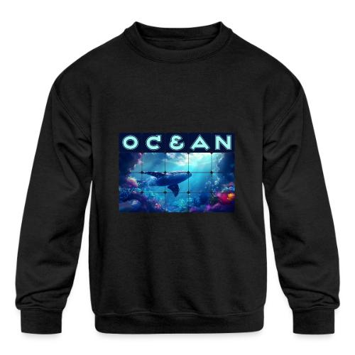 Ocean: Whale’s Path - Kids' Crewneck Sweatshirt