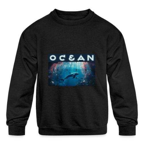 Ocean: Blue Grace - Kids' Crewneck Sweatshirt