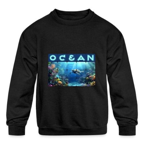 Ocean: Turtle Drift - Kids' Crewneck Sweatshirt