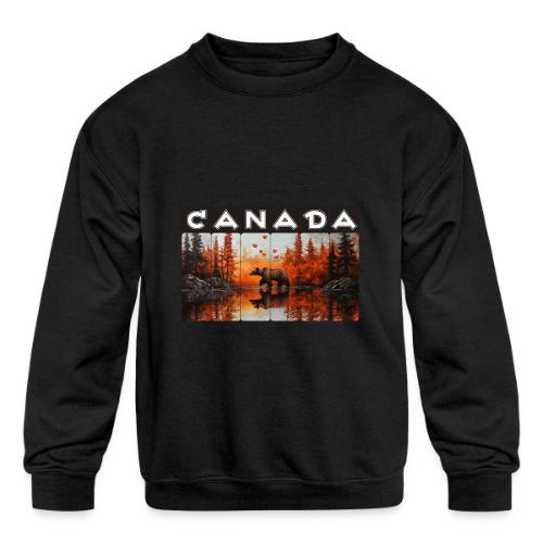 Canada Wilderness Art - Kids' Crewneck Sweatshirt