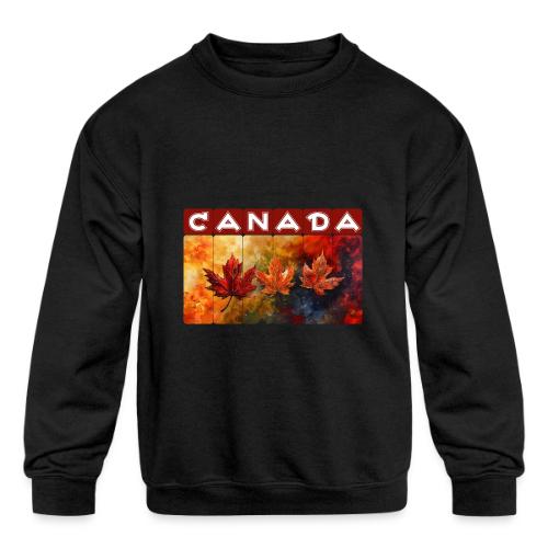 Painted Canada Leaves - Kids' Crewneck Sweatshirt