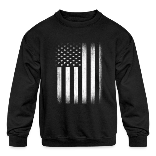 US Flag Distressed - Kids' Crewneck Sweatshirt
