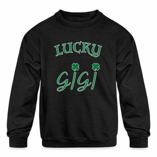 Lucky Gigi St Patrick Day Grandma Shamrock gift. - Kids' Crewneck Sweatshirt