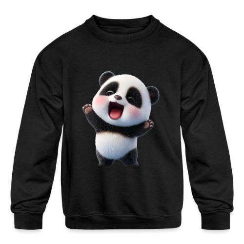 Happy Baby Panda Standing - Kids' Crewneck Sweatshirt