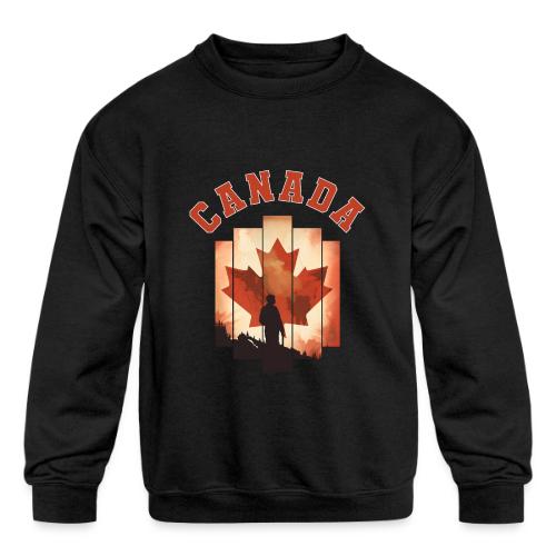 Proud Canadian Shadow - Kids' Crewneck Sweatshirt