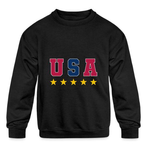 USA Varsity Stars - Kids' Crewneck Sweatshirt