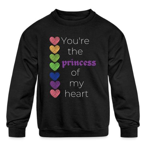 Princess of My Heart (white text) - Kids' Crewneck Sweatshirt