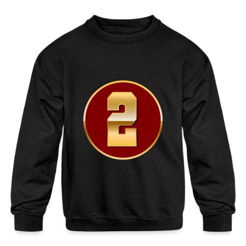 Number 2 in Gold Varsity Font - Kids' Crewneck Sweatshirt