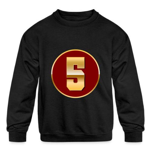 Number 5 in Gold Varsity Font - Kids' Crewneck Sweatshirt
