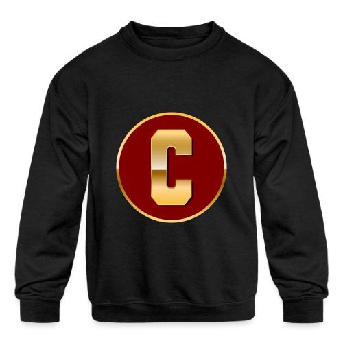 Letter C – Capital Varsity Alphabet Monogram - Kids' Crewneck Sweatshirt