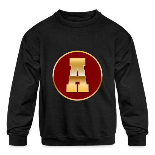 Letter A – Capital Varsity Alphabet Monogram - Kids' Crewneck Sweatshirt