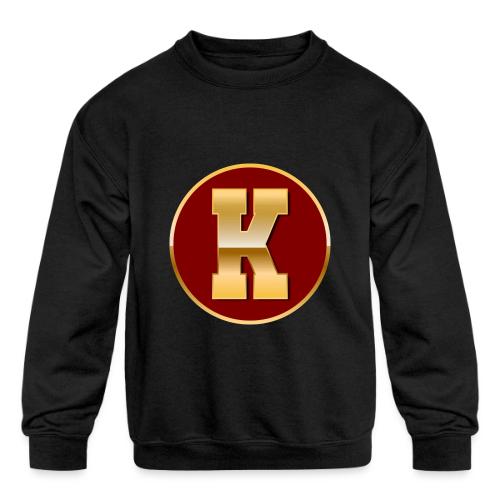 Letter K – Capital Varsity Alphabet Monogram - Kids' Crewneck Sweatshirt