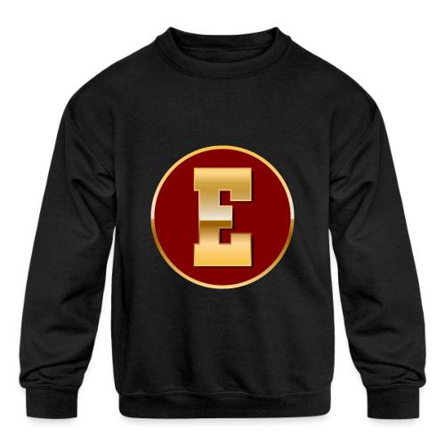 Letter E – Capital Varsity Alphabet Monogram - Kids' Crewneck Sweatshirt