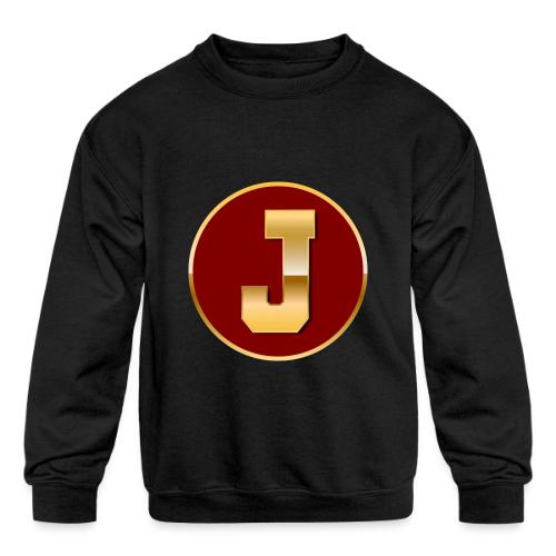 Letter J – Capital Varsity Alphabet Monogram - Kids' Crewneck Sweatshirt