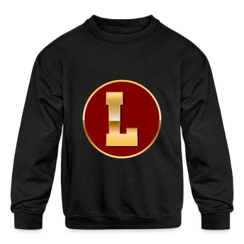Letter L – Capital Varsity Alphabet Monogram - Kids' Crewneck Sweatshirt