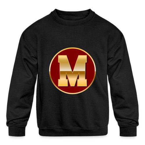 Letter M – Capital Varsity Alphabet Monogram - Kids' Crewneck Sweatshirt