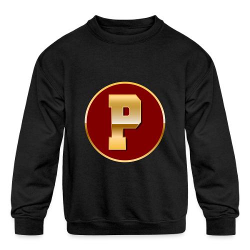 Letter P – Capital Varsity Alphabet Monogram - Kids' Crewneck Sweatshirt