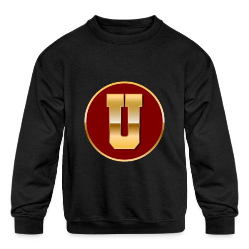 Letter U – Capital Varsity Alphabet Monogram - Kids' Crewneck Sweatshirt