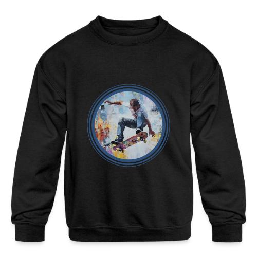Skateboarding Universe - Kids' Crewneck Sweatshirt