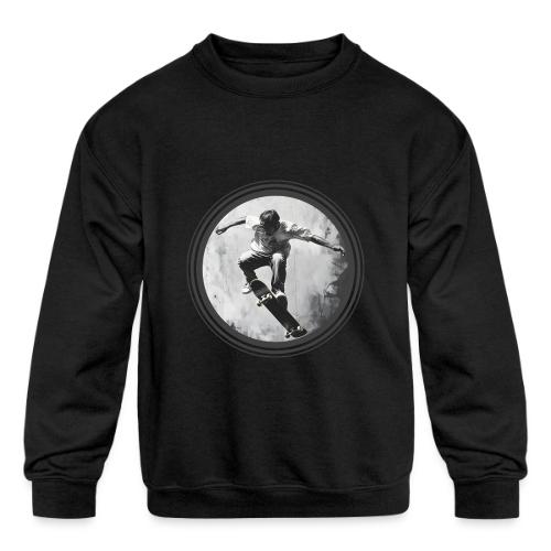 Skateboarding Vibes Only - Kids' Crewneck Sweatshirt