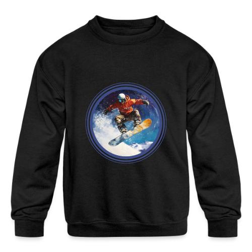 Snowboarding Rush - Kids' Crewneck Sweatshirt