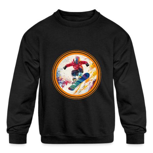 Snowboarding Horizon - Kids' Crewneck Sweatshirt