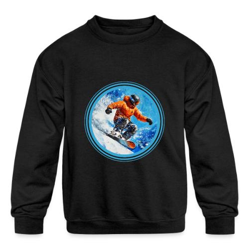 Snowboarding Motion - Kids' Crewneck Sweatshirt