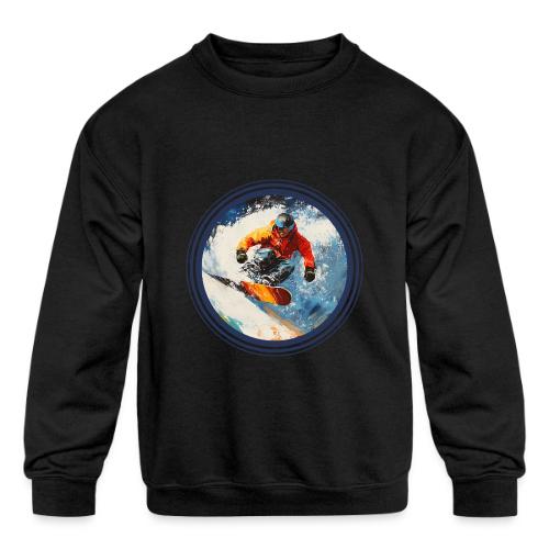 Snowboarding Rebel - Kids' Crewneck Sweatshirt